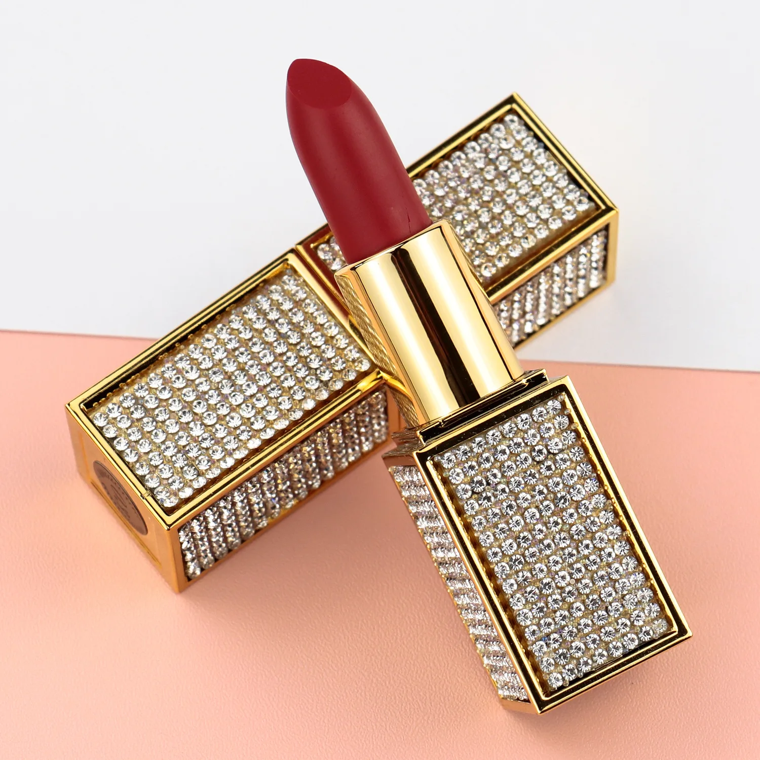 

Dolovebeauty organic diamond tube smooth color waterproof nude lipstick, 14 color