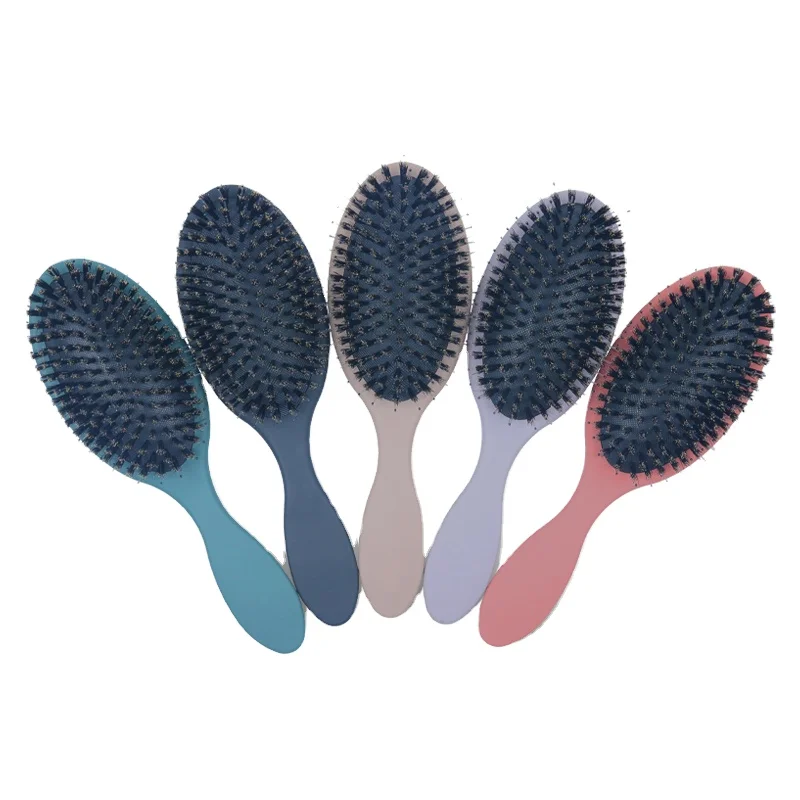

Super Pravite Logo Detangling Brush Paddle Cushion Nylon Boar Bristle Hair Brush Wet and Dry Hair Comb