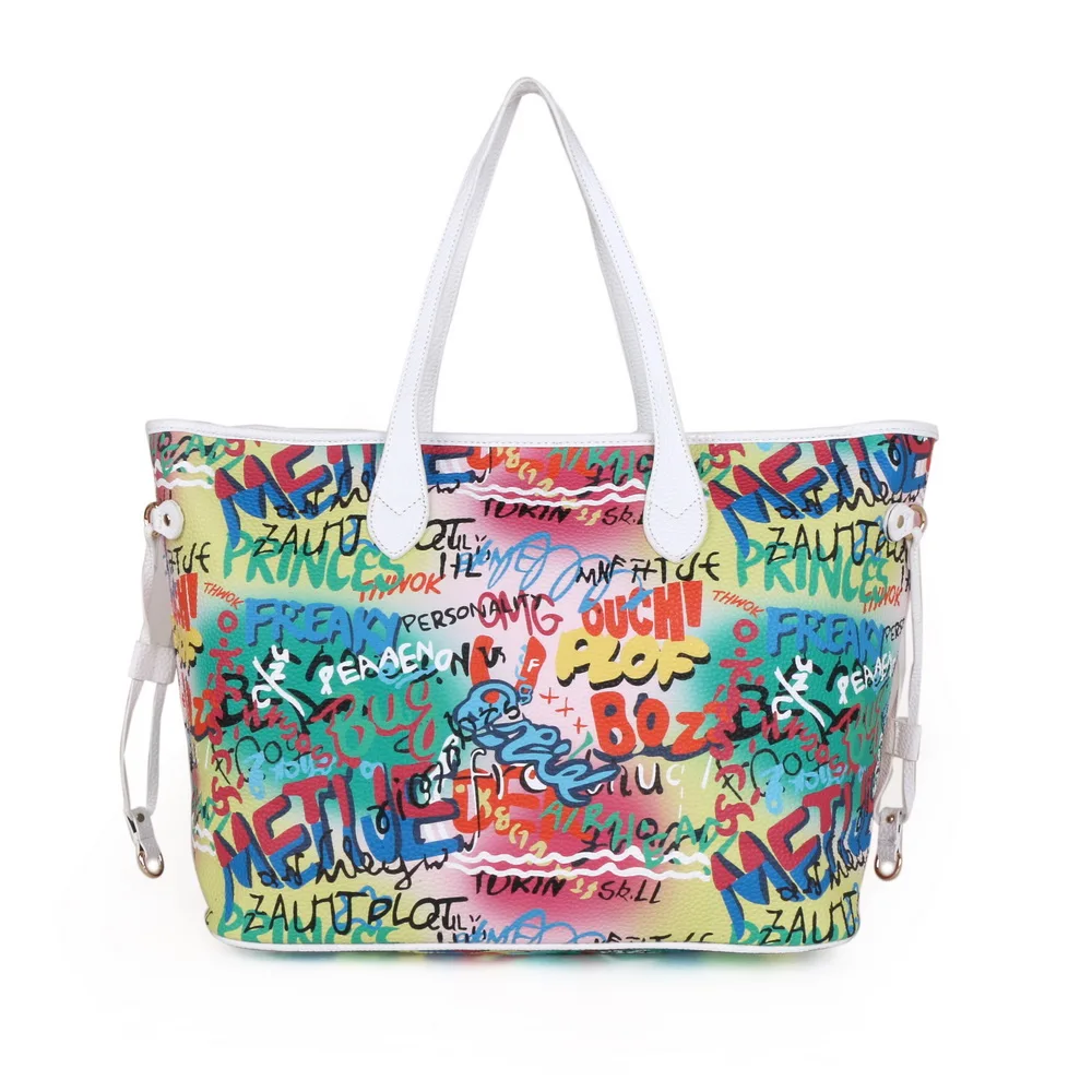 

Newest Geometric Tote Women Bag women shoulder crossbody messenger bag Graffiti bag, Flower color