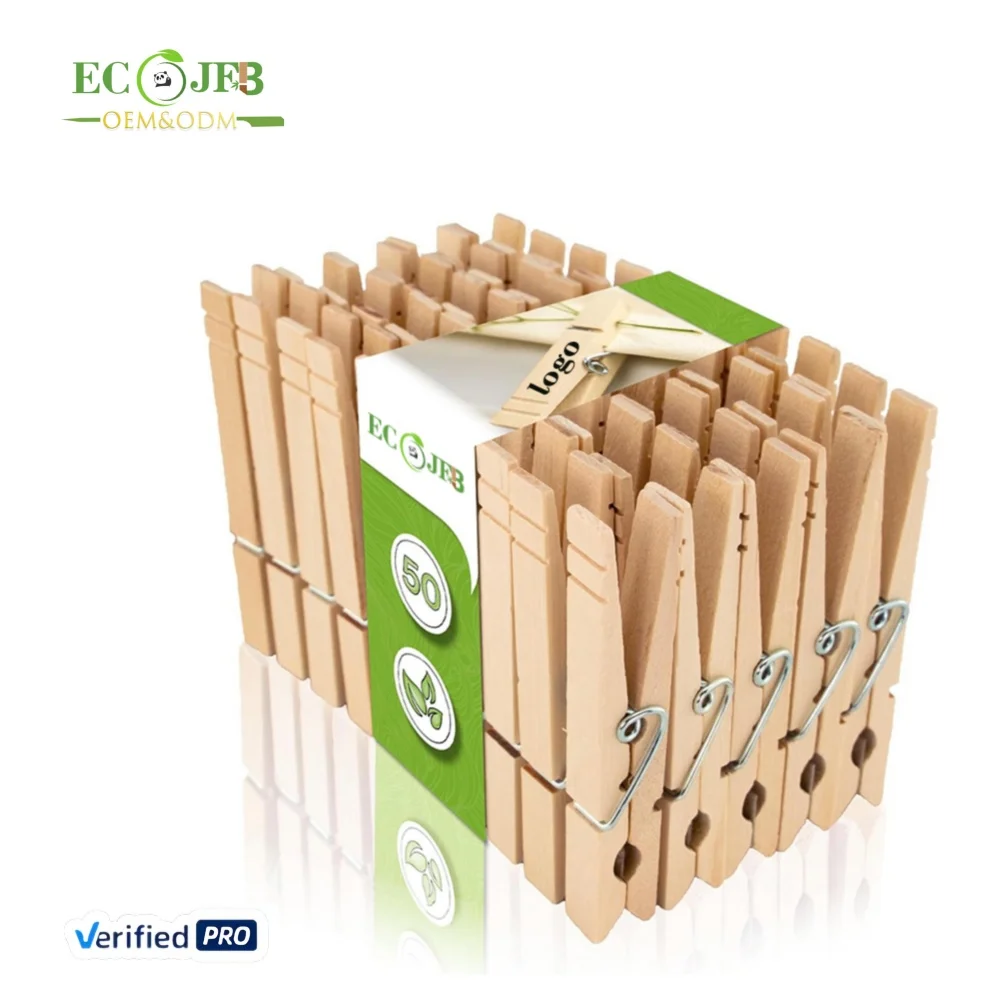 2025 OEM JFB ECO Wholesale Decorative Custom Hook Mini Clip Clothes Pin Peg Clothespin Pinzas Clips Wooden Pins Pegs for Clothes