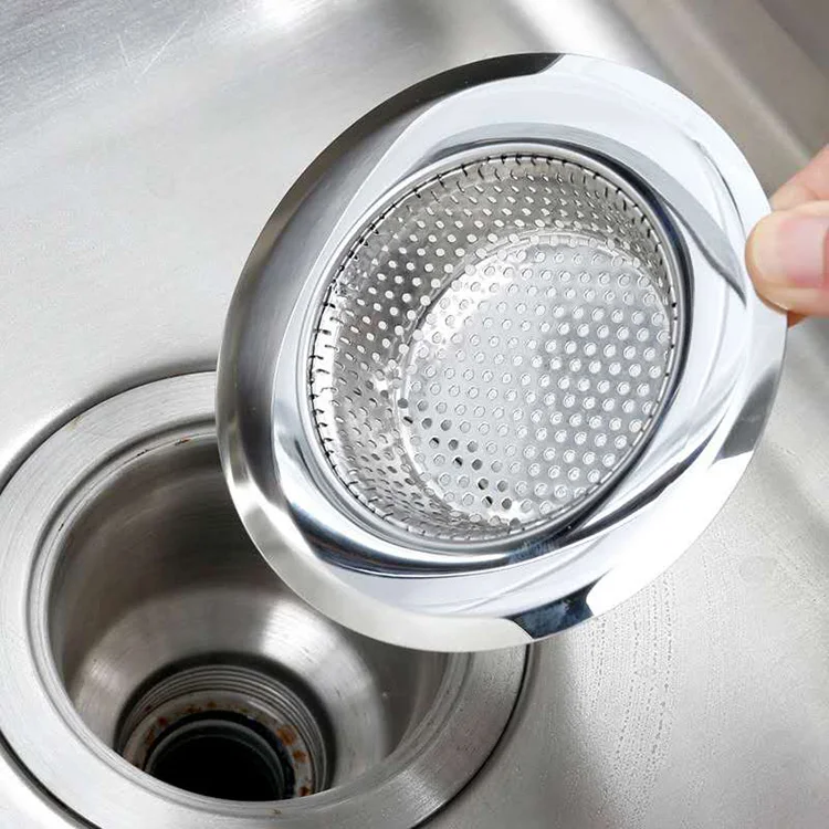 

wholesale stainless steel Prevent Clogging Floor Drain thick mesh kitchen sink strainer, Silver