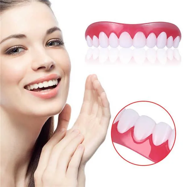 

Temporary Smile Comfort Fit Cosmetic Teeth Denture Flex Teeth Whitening Denture Paste False Teeth Veneers Upper Cosmetic Fake To