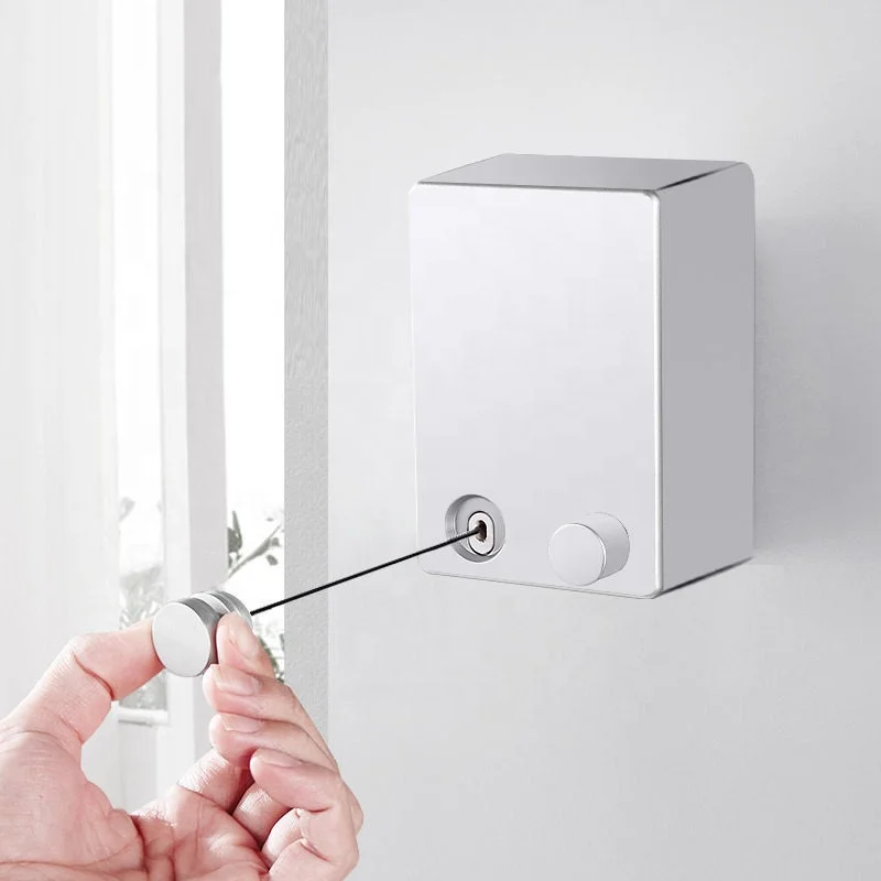
Wholesale Retractable Clothes Wall Hanger Indoor Drying Rack Balcony Clothesline String 