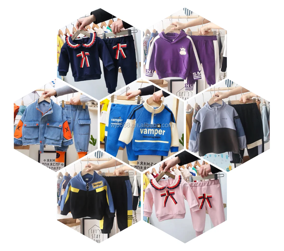 

New Winter clothing cute clothes sets boys and girl kids sport sweat children suits