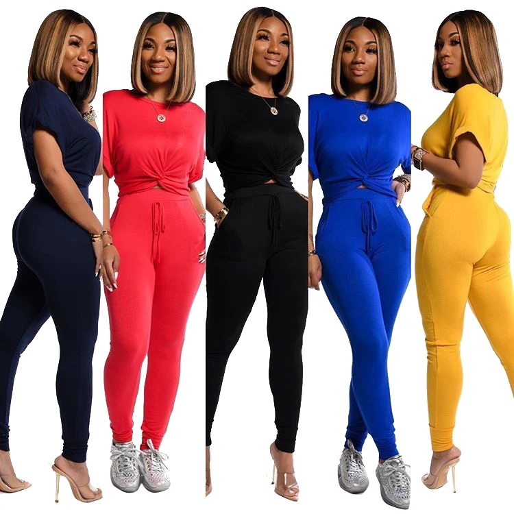 

2020 Casual Summer Women 2 Pcs Tracksuits Short Skinny Plus Size Jogging Gym Clothing Lady Two Piece Set