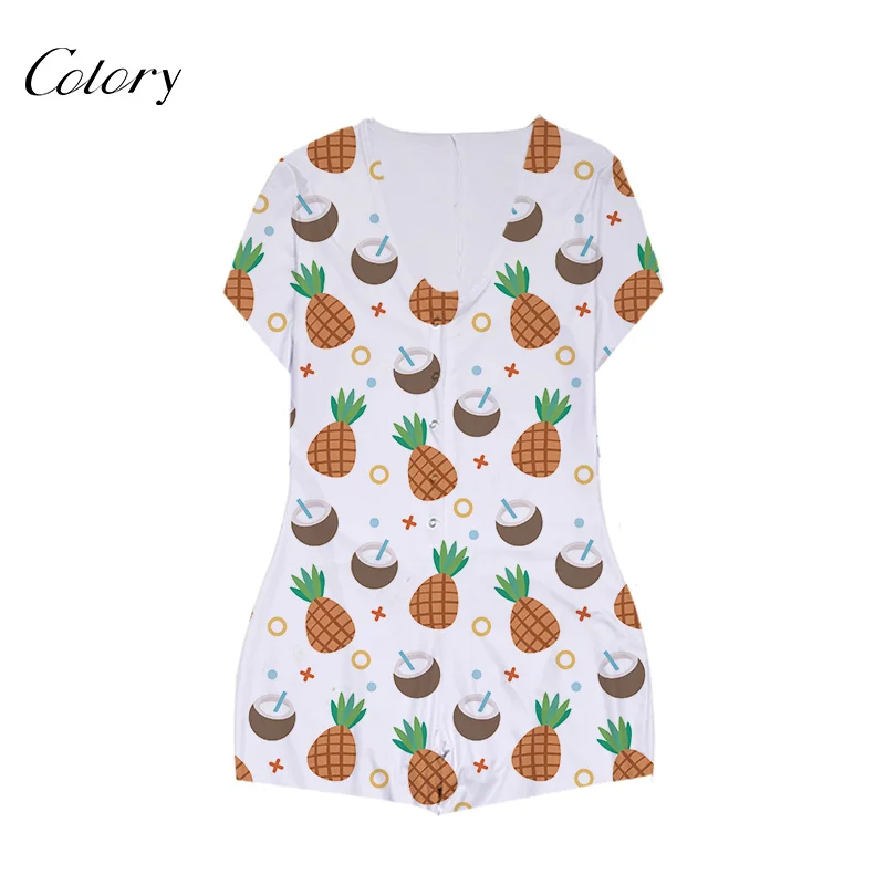 

Colory Cheap American Clothing Brands One Piece Pajamas Custom Women Romper, Picture shows