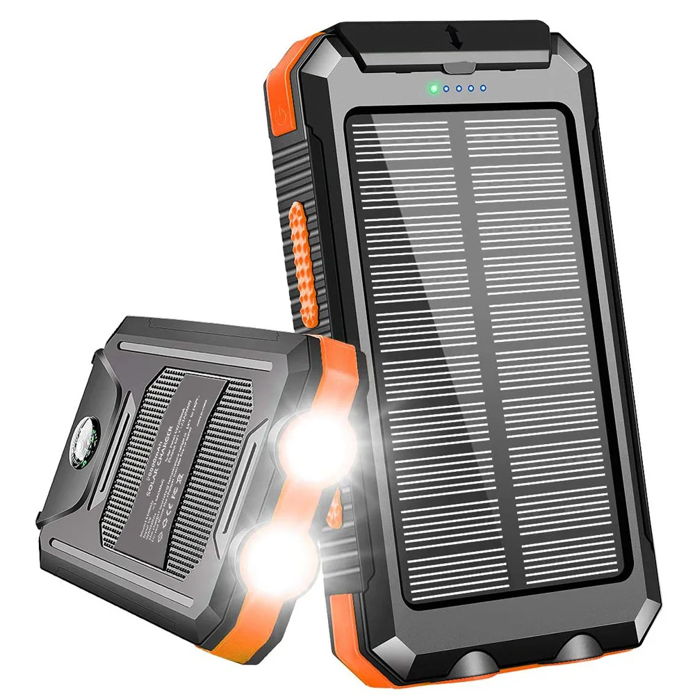 

Trending Products Waterproof 20000Mah Mobile Solar Charger With Double Led Light