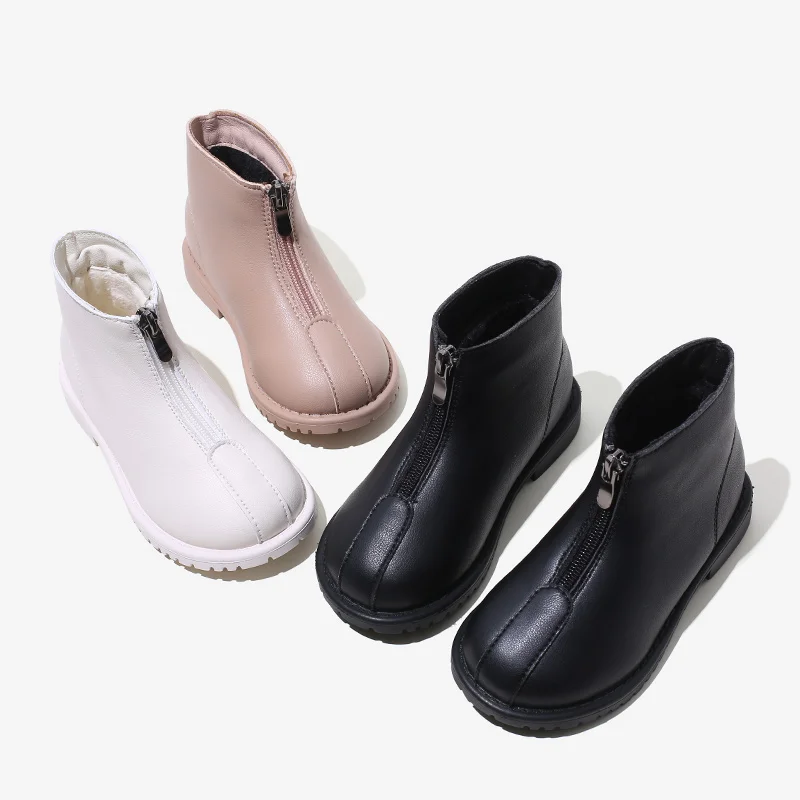 

33079 hot sale solid color warm windproof hard sole boots kids winter shoes, Picture color