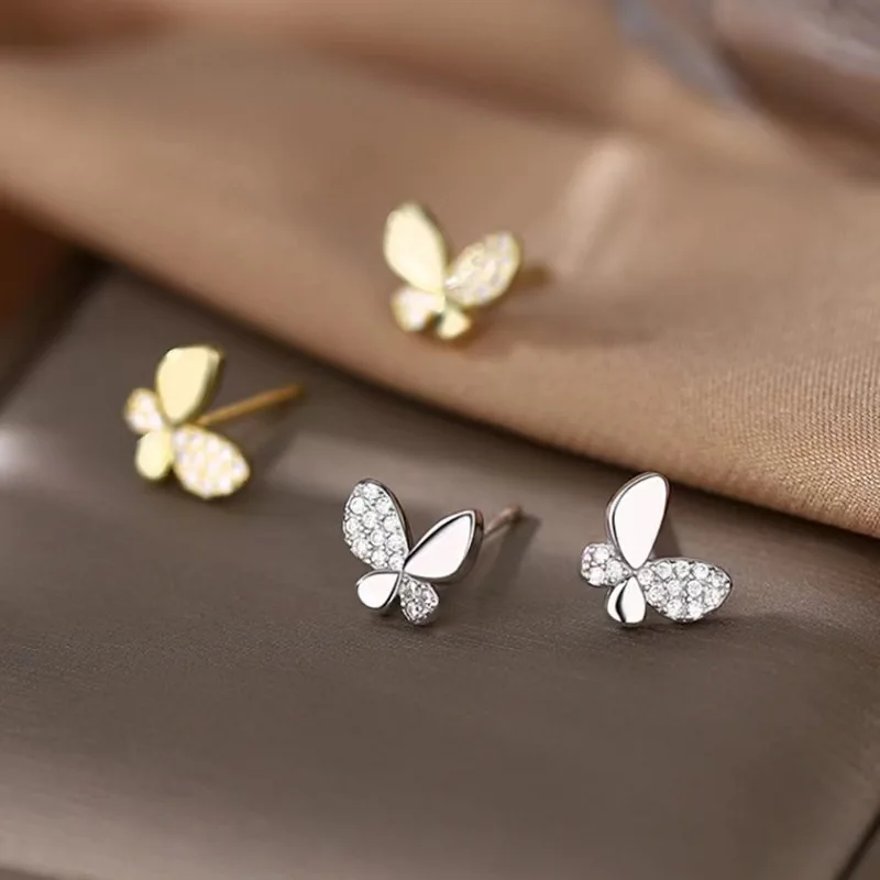 Fashion Jewelry 925 Sterling Silver butterfly Stud Earring Jewelry for Women 925 Silver Earring Piercing Jewelry Wholesale