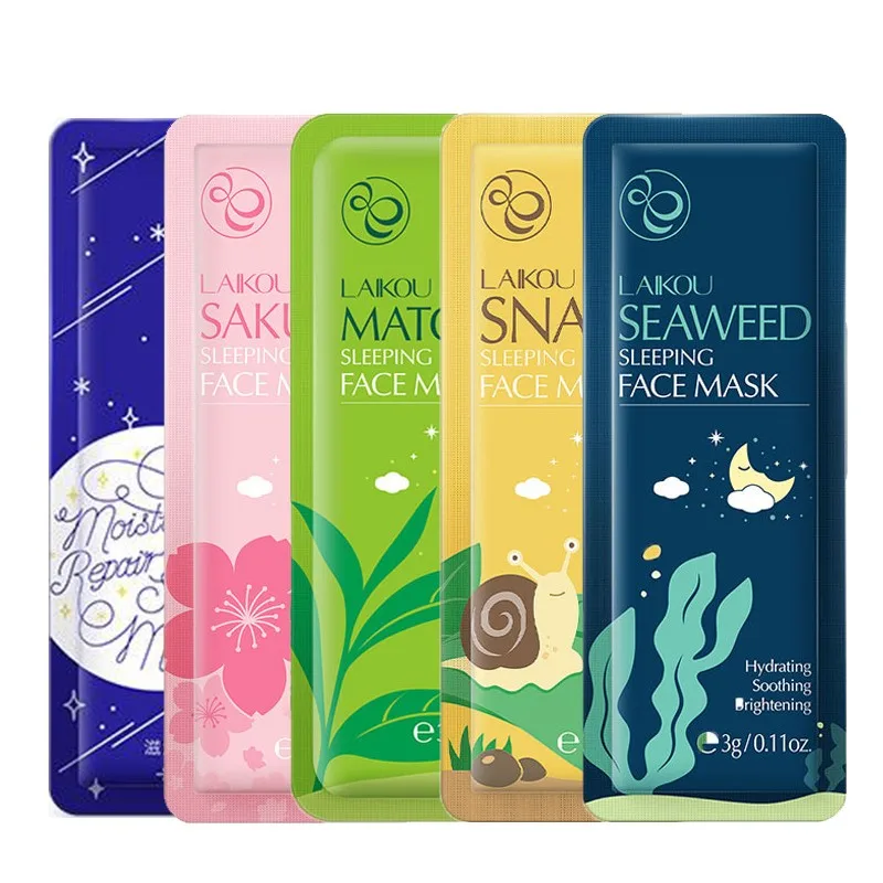 

Sakura Snail Seaweed Matcha Moisturizing Sleeping Face Mud Mask Anti Wrinkle Night Facial Packs Hydrating Facial Mask