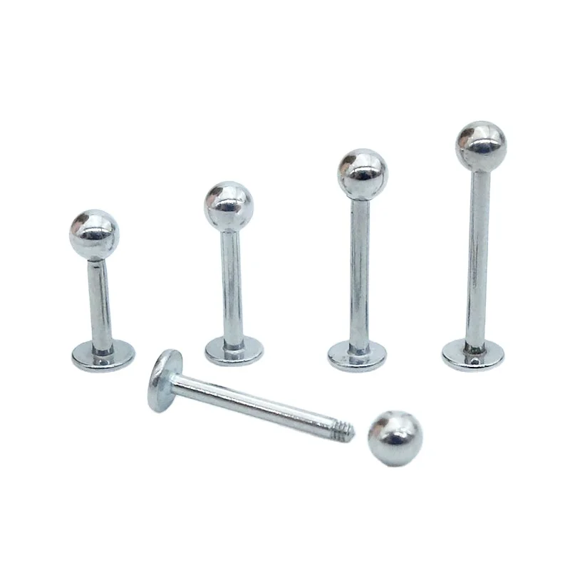 

316L stainless steel labret with ball top Lip Stud Ring Tragus Cartilage Body Jewelry, Gold,steel,black,rose gold...