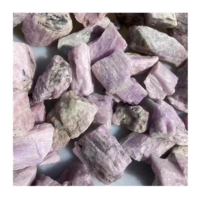 

Wholesale natural unpolished rough rocks kunzite raw stones for home decor