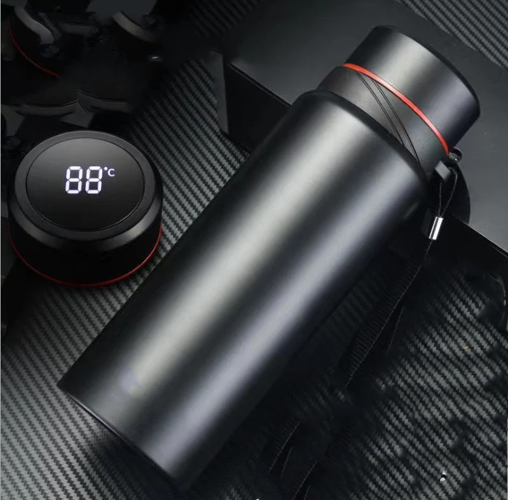 

Smart Stainless Steel Vacuum Water Bottle With Temperature Display, Black