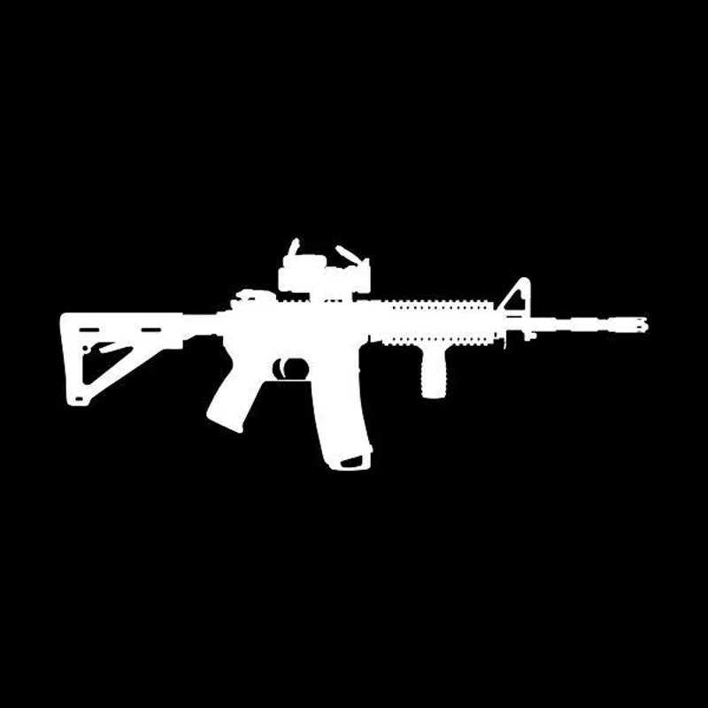 

Car stickers 15CM*5.8CM Car Accessories AR-15 Gun Shooting Funny Car Stickers, 12 colors