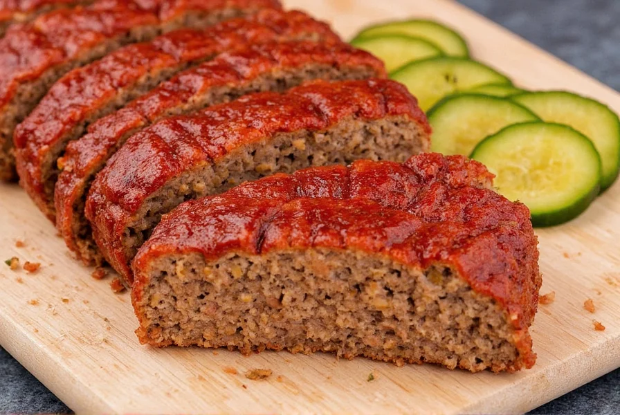 Classic comfort meatloaf sliced