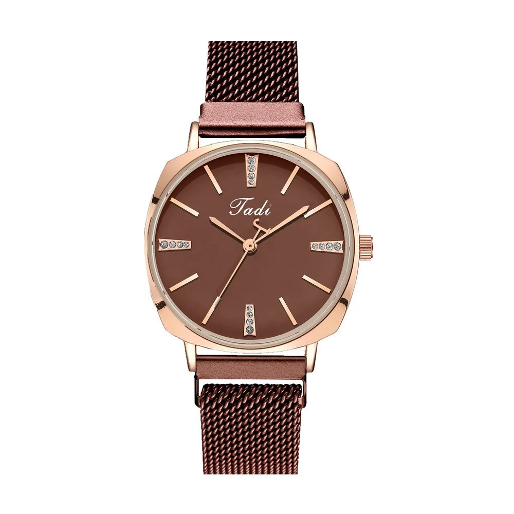 

Factory Direct TW566 Square Dial Elegant Lady Watch Rhinestone Ladies Magnetic Watches Party Set