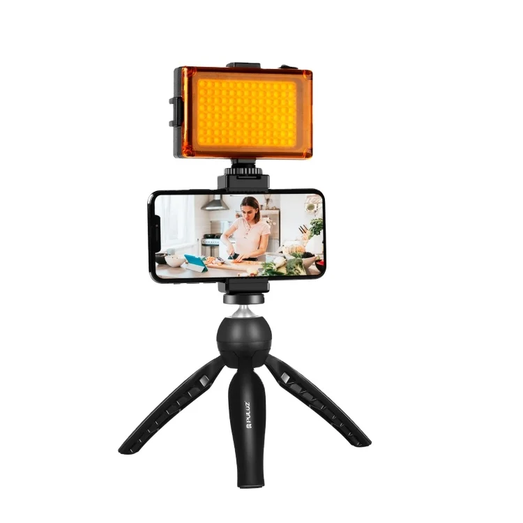 

Dropshipping PULUZ Live Broadcast Smartphone Video Light Vlogger Kits with LED Light + Tripod Mount + Phone Clamp Holder