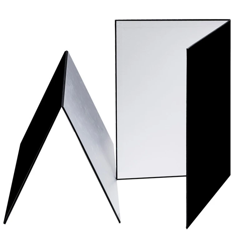 

3-in-1 Reflective Board White Black Silver A3 Cardboard Folding Light Diffuser Board Backdrops