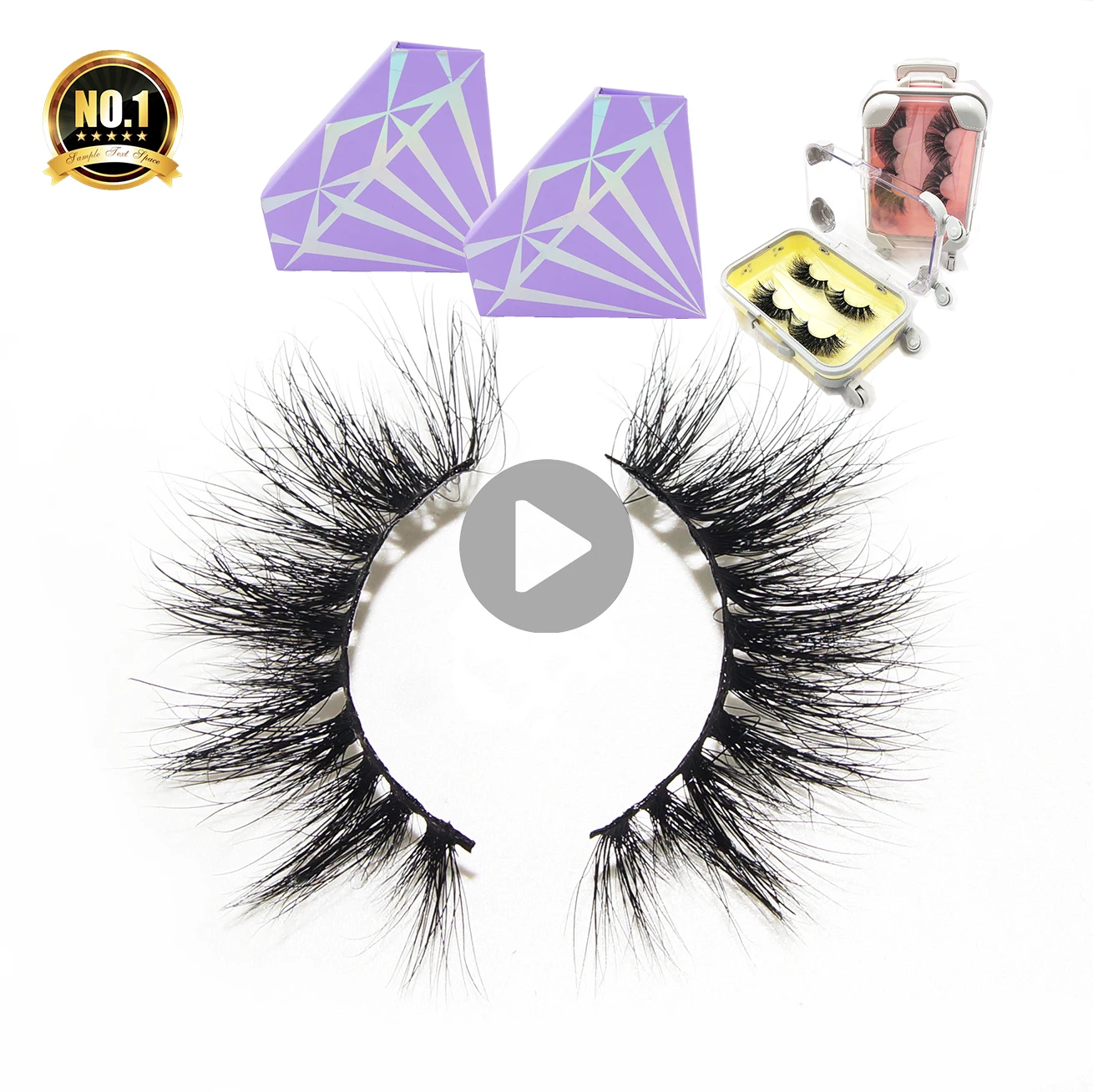 

Free samples wholesale lashes best selling product vendors fluffy 20mm mink eyelash packaging lash box, Black
