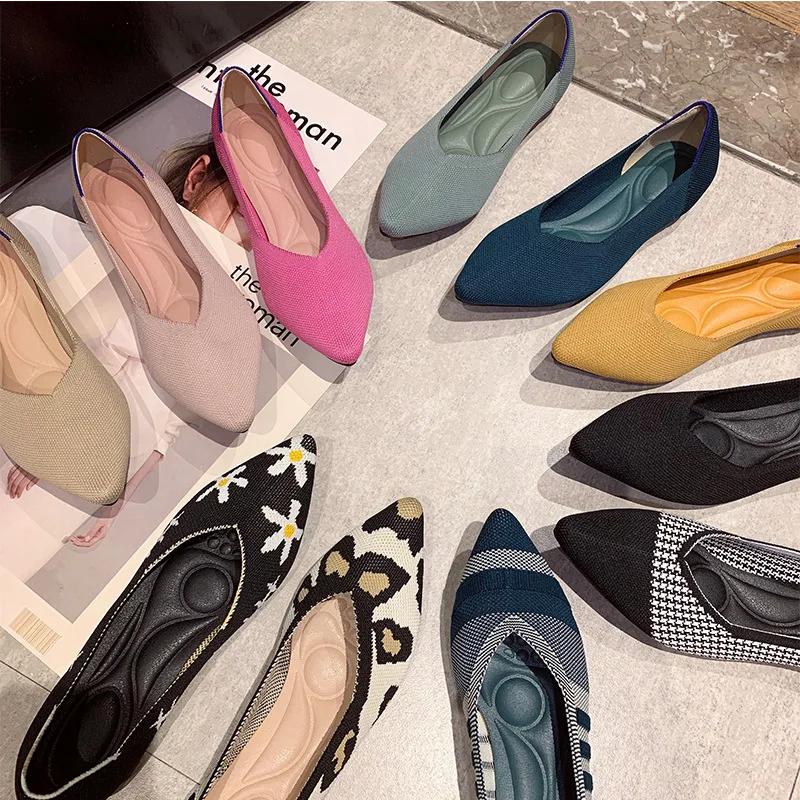 

Stock 2021 the women fashion fabric upper popular Breathable soft insole shoes womens flat ladies shoes flats