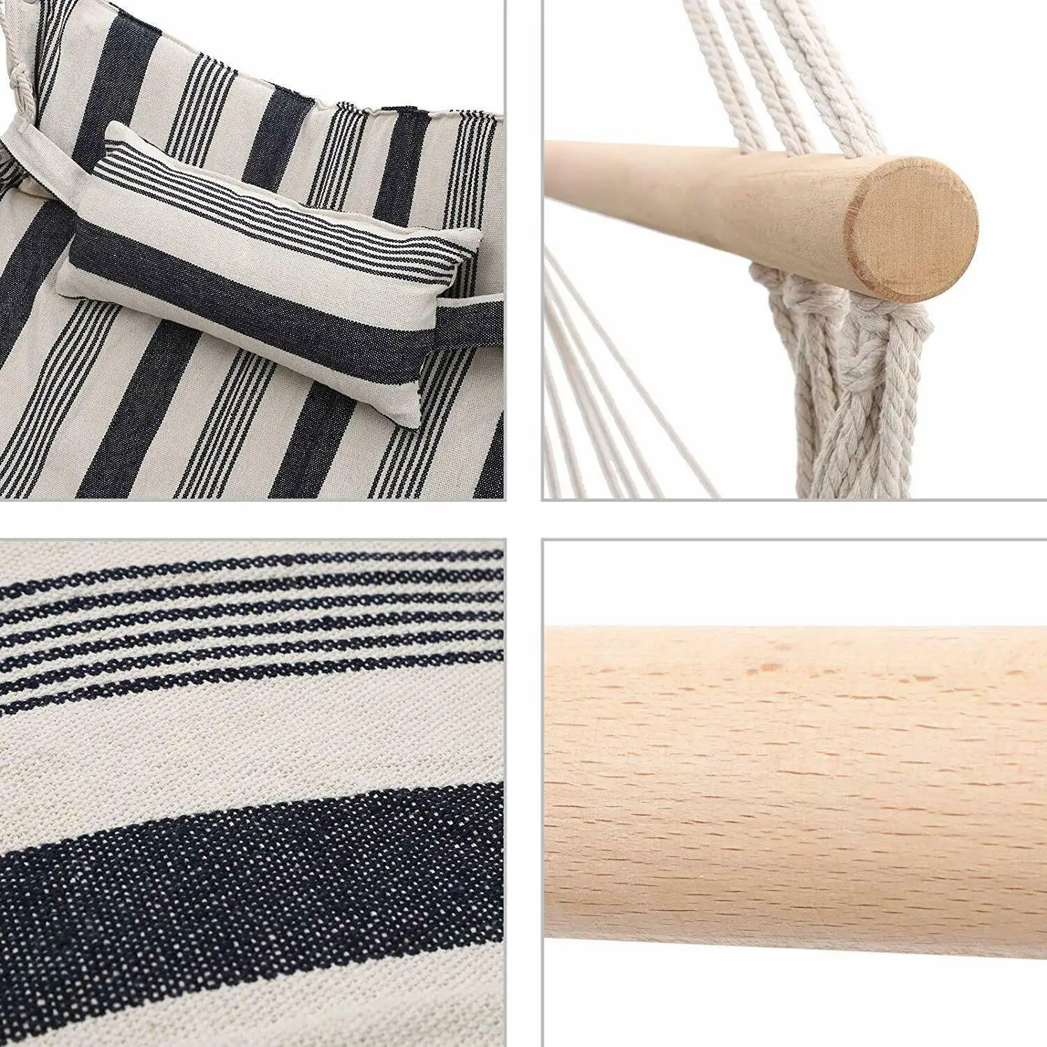 Outdoor Indoor Garden Hammock Macrame Hanging Swing Chair With Pillow