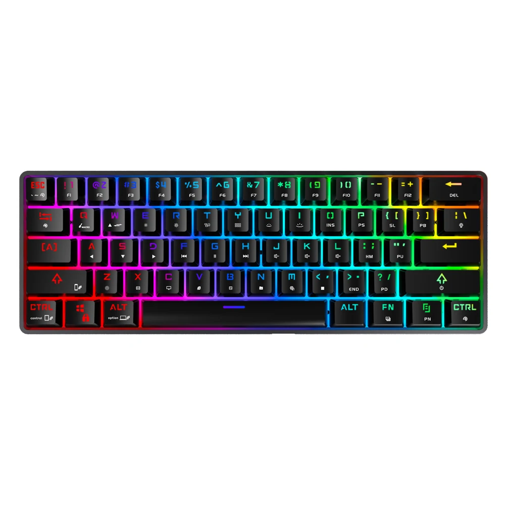 

61 Keys Programmable Gaming Mechanical Keyboard Wired/BT Connected Keyboard With RGB Backlit