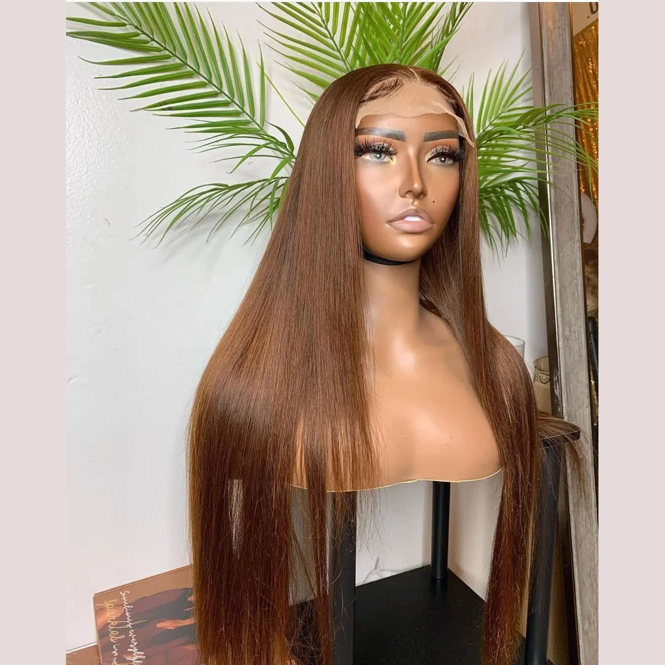 

New Single Knots 11A Brown Wig Frontal Lace Wigs Human Hair Long Wigs for Sale Thick Ends Thick Hair Peruvian Hair 24