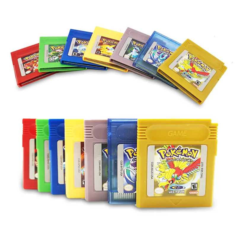 

Travelcool Retro Video Games Cards for GBC 7 Kinds of Poke mon Game N-tinendo Multiple Game Card for GBC, Colorful