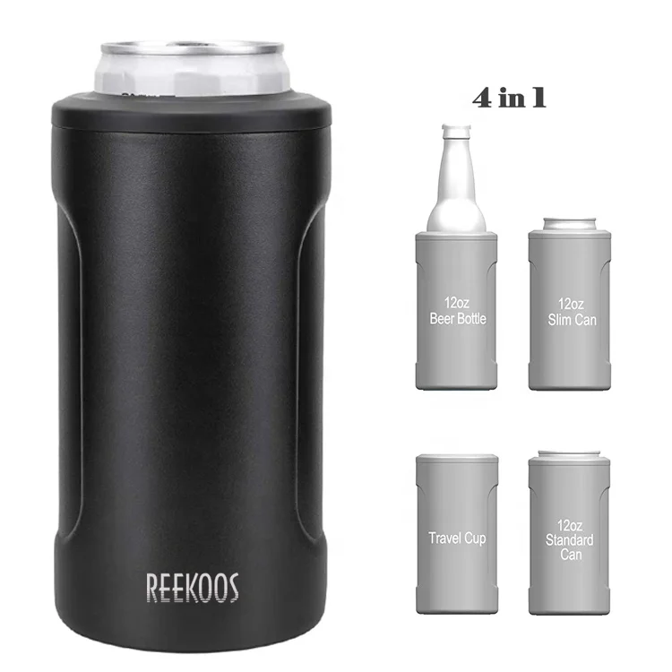 

4 In 1 All Size Multiple Purpose Can Cooler Double Wall Stainless Steel Vacuum Insulated 12 oz Beer Bottle And Slim Can Coozies, Customized color acceptable