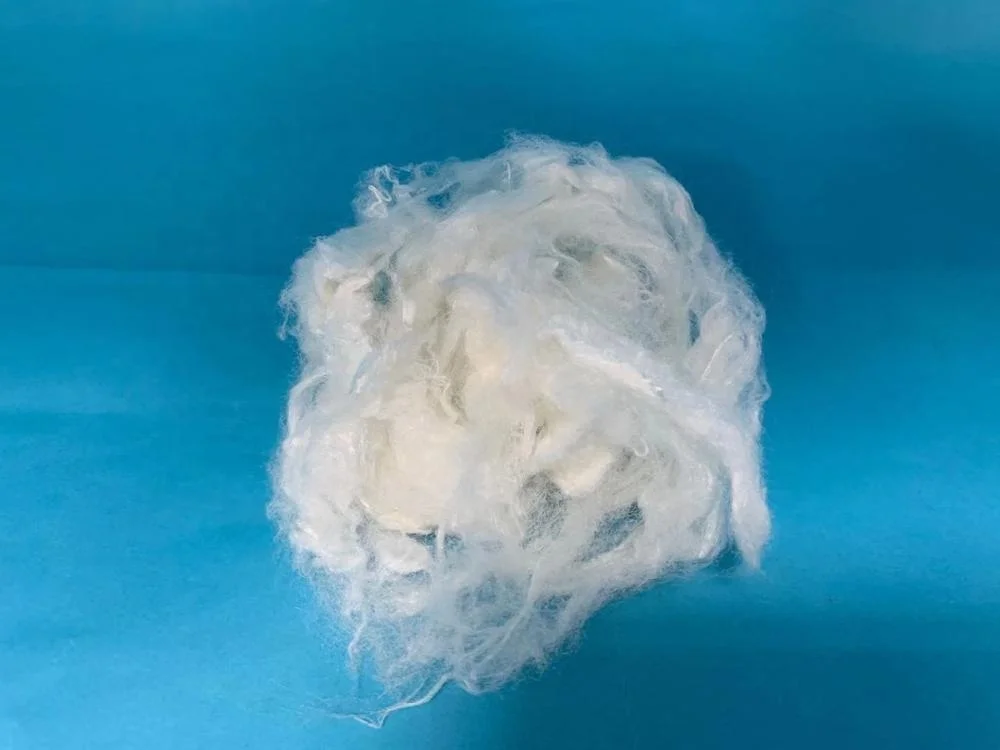 
1.5Dx38mm white raw bamboo staple fiber for spinning 