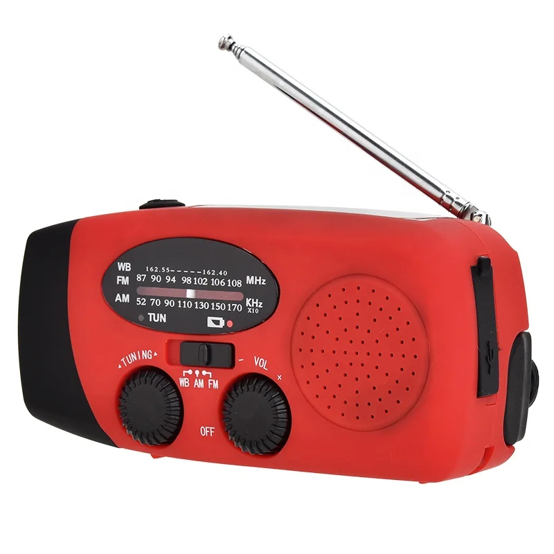 

Dynamo Powered Torch Radio Mini Emergency Radio Hand Crank Solar Hand Crank Am Fm Wb Emergency Radio, Red