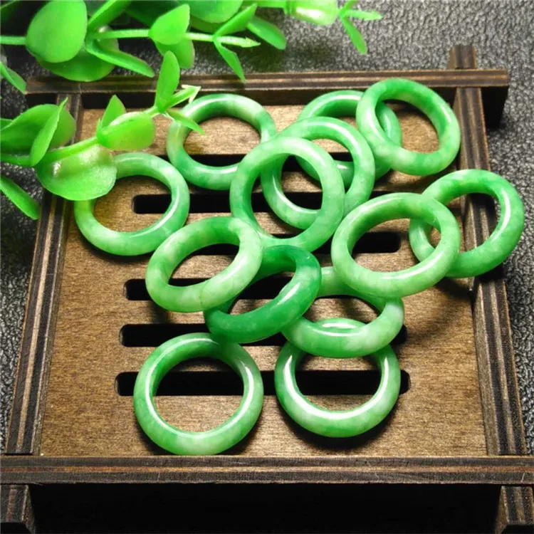 

2020 Wholesale Cheap Natural Stone Jade Ring Green Jade Ring For Women Men, Picture