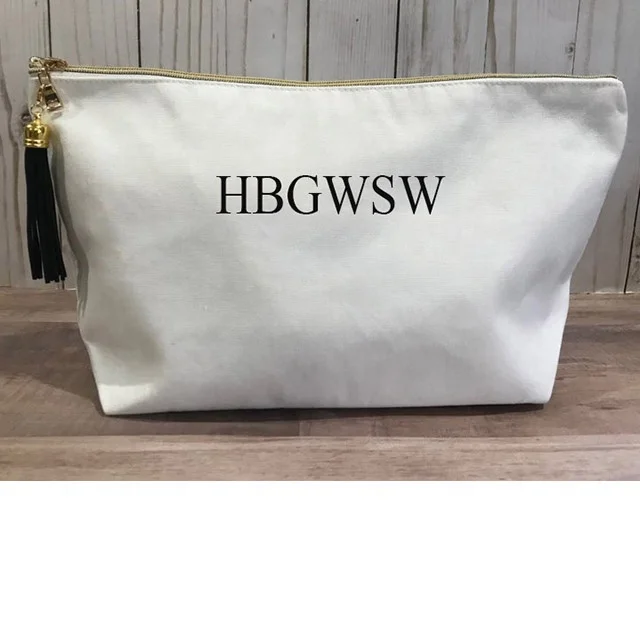 

Makeup Bags Large Personalized White Canvas for Bridesmaid Gifts Ba Wedding Gift for Bride Lash Cosmetic Bag