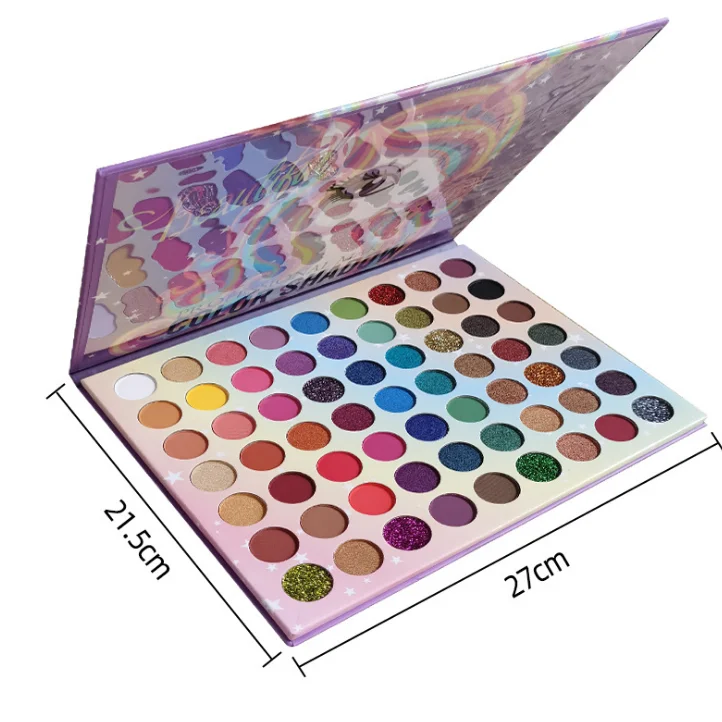 

wholesale waterproof high pigment 63 colors eyeshadow palette private label eyeshadow
