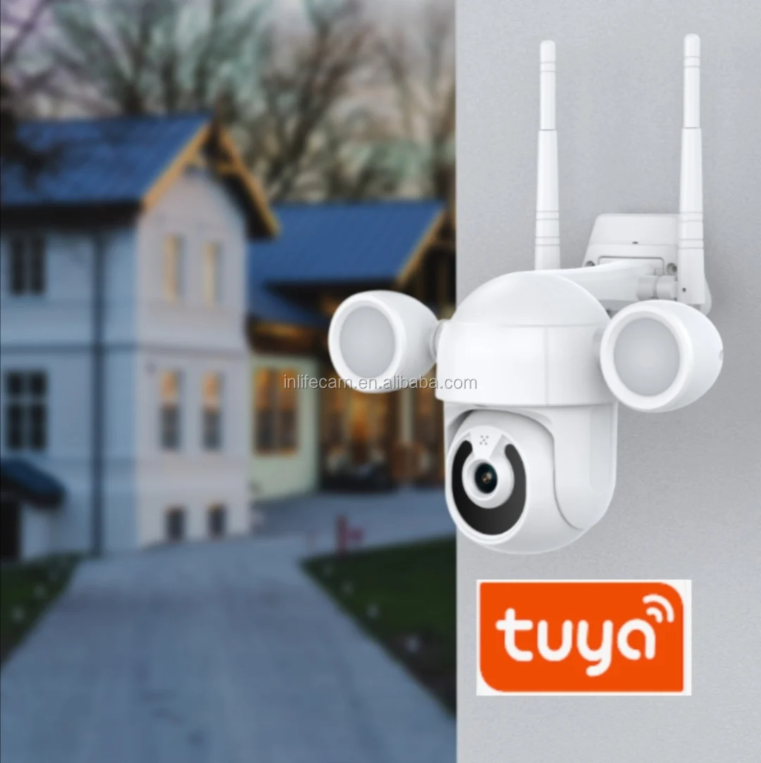 TUYA 2MP Wifi IP 1080P Security Wireless Camera Outdoor Full Color Night Vision Courtyard lights wifi ip PTZ camera