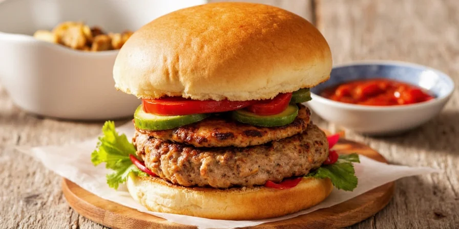 Tropical mango chili turkey burger