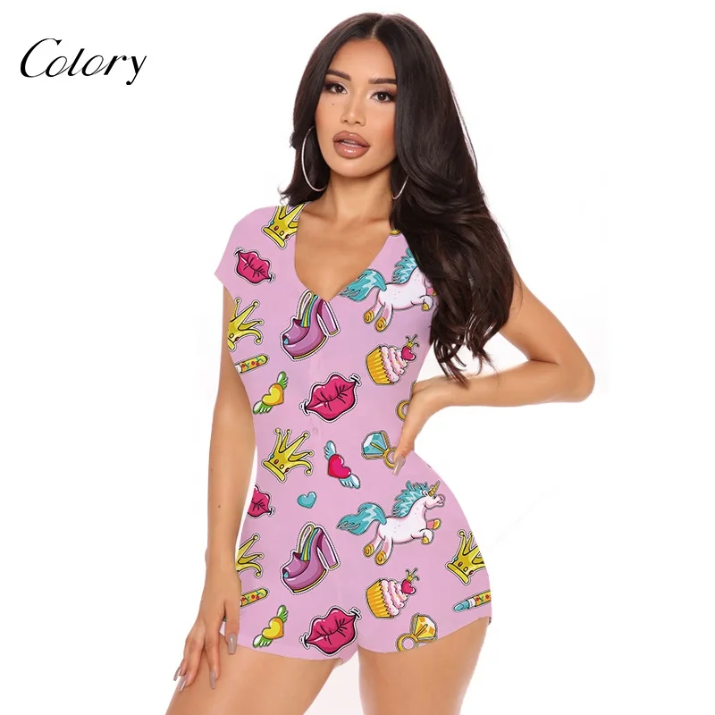 

Colory Factory Direct Price Custom Sleepwear Shorts Adult Onesie Nightwear Pajama Sets 2 Piece Short Sets For Women, Customized color