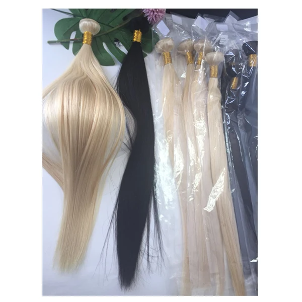 

YL raw hair extension bundles straight blonde natural black double drawn