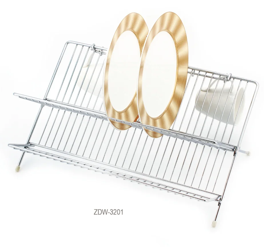 
Kitchen Traditional Metal Plate Dish Drying Rack Shelf For Home 