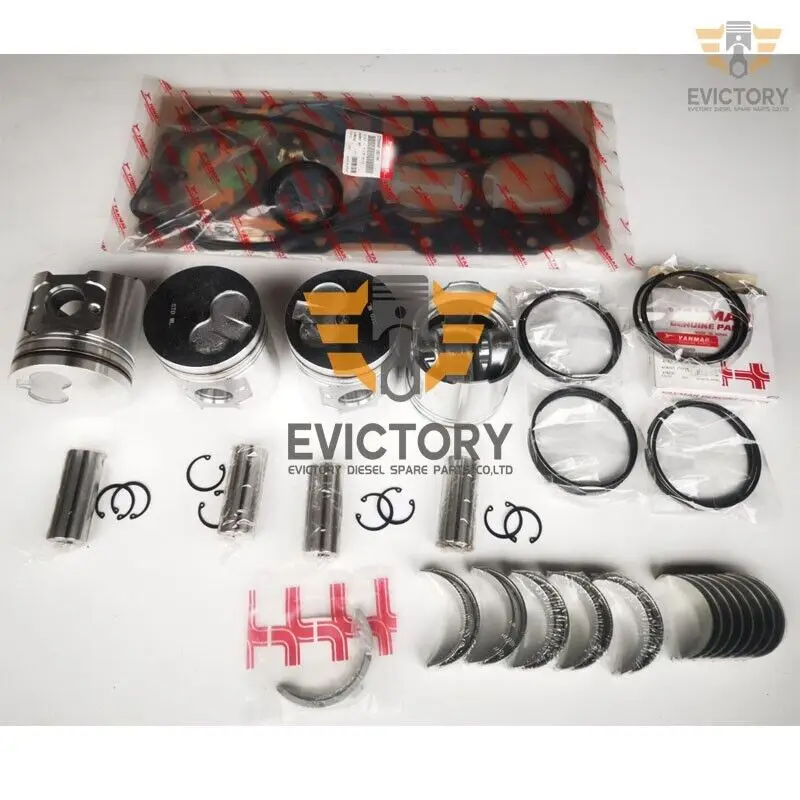 

For Yanmar oversize 4D94LE rebuild kit overhaul gasket +0.25mm Piston ring