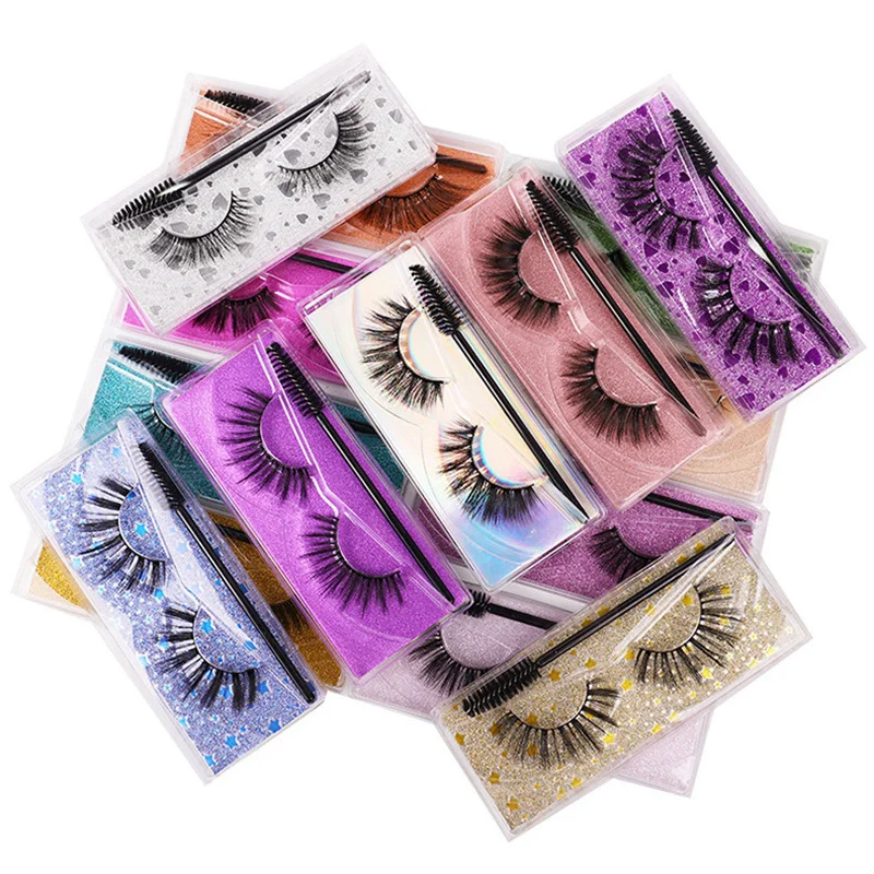 

custom logo individual faux mink eyelashes mink lashes 3d extensions wholesale vendor