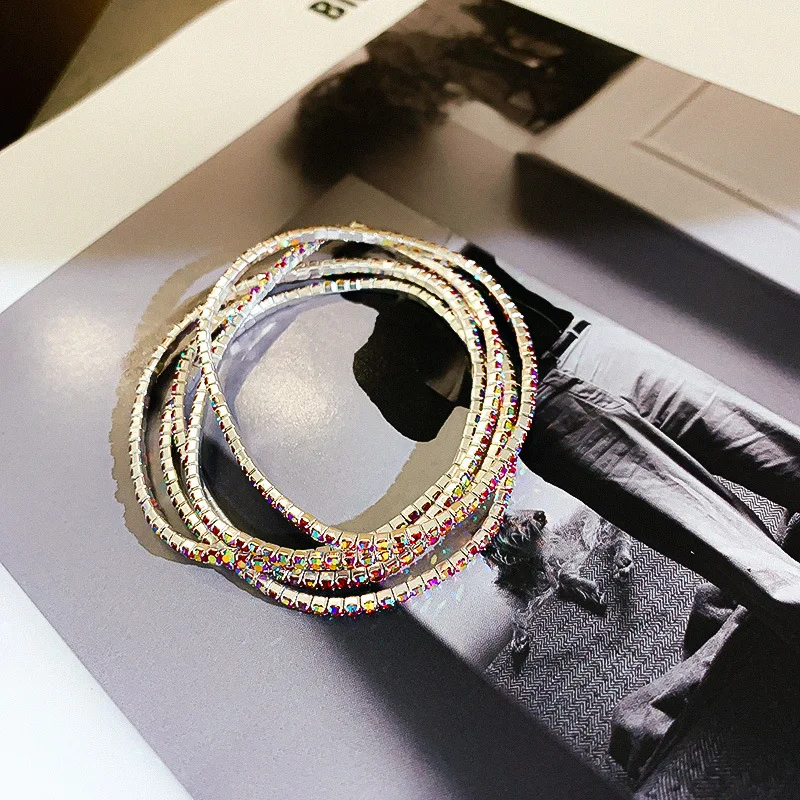

trendy jewelry adjustable tennis link chain stretch bracelet