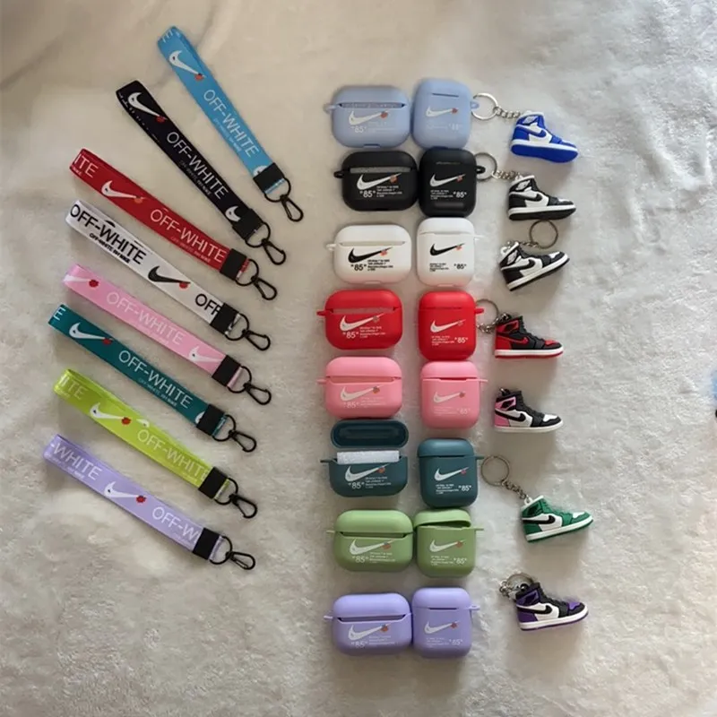 

wholesale custom Latest models soft case cover 3D cute sneaker keychain case for airpodss&aripod pro air pod 3