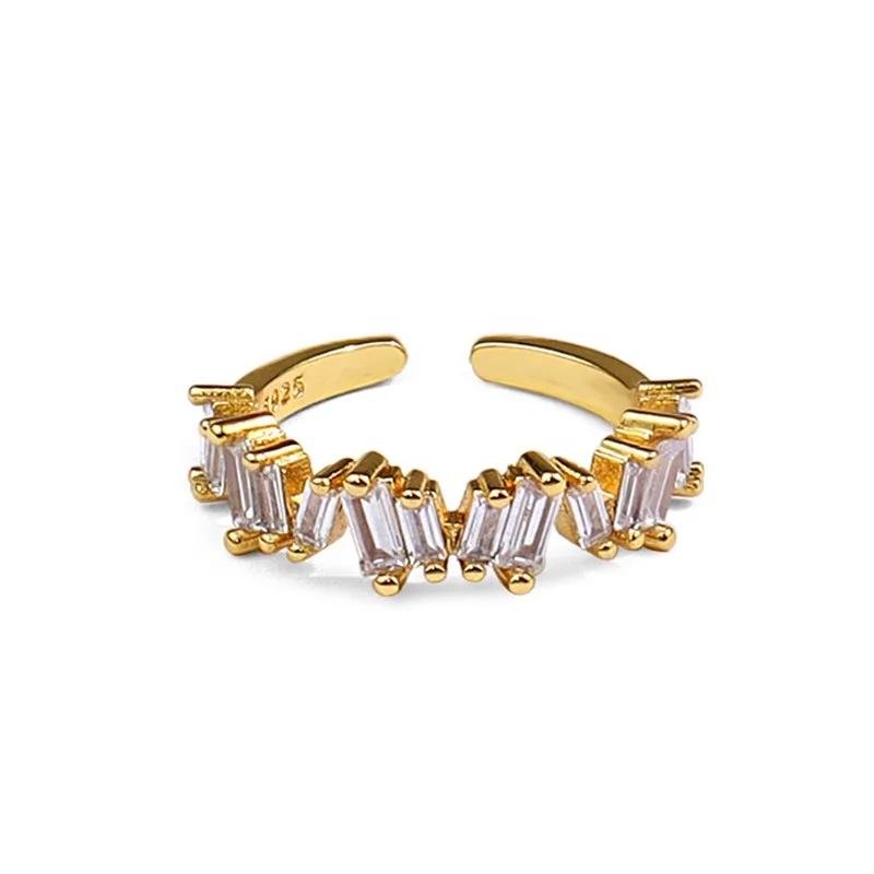 

Fashion Creative Design Sense Diamond Ring Hip Hop Trend Open Adjustable Women Ring
