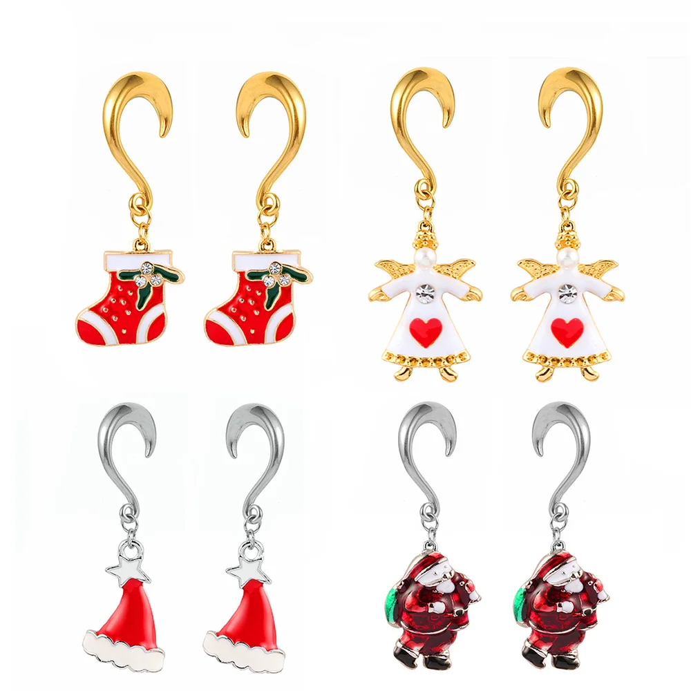 

Stainless Steel Ear Expander Stretching Ear Gauges Plugs Flesh Tunnels Weights Piercing Body Jewelry, Gold color