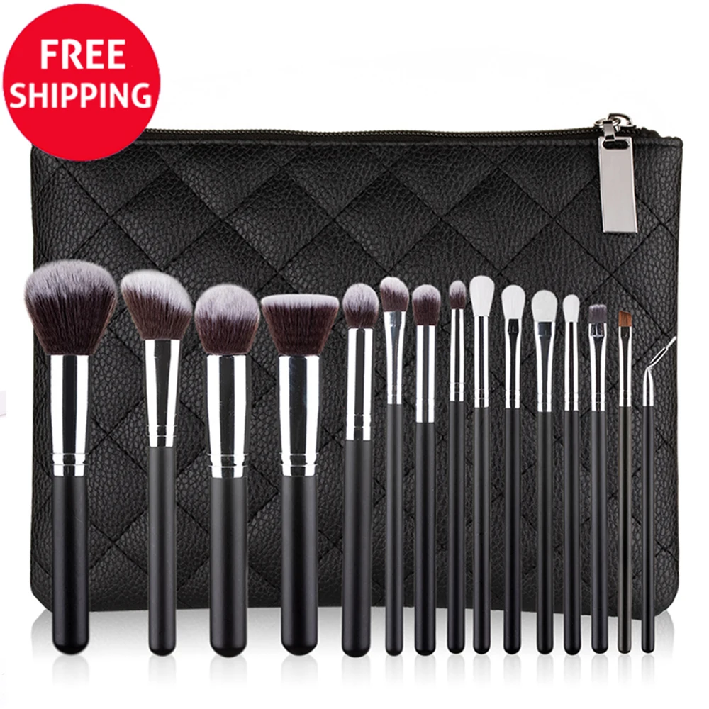 

New 15pcs rose gold makeup brush set pink beauty tool set professional brush makeup