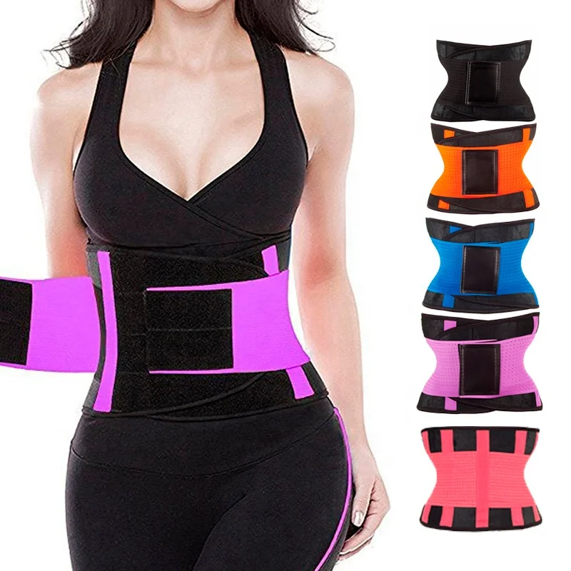 

Sweat Band Waist Trainer Belt Trimmer Slimming Body Shaper Belt Sport Girdle for Women, Red, pink, rose red, green, blue, black, orange, yellow etc