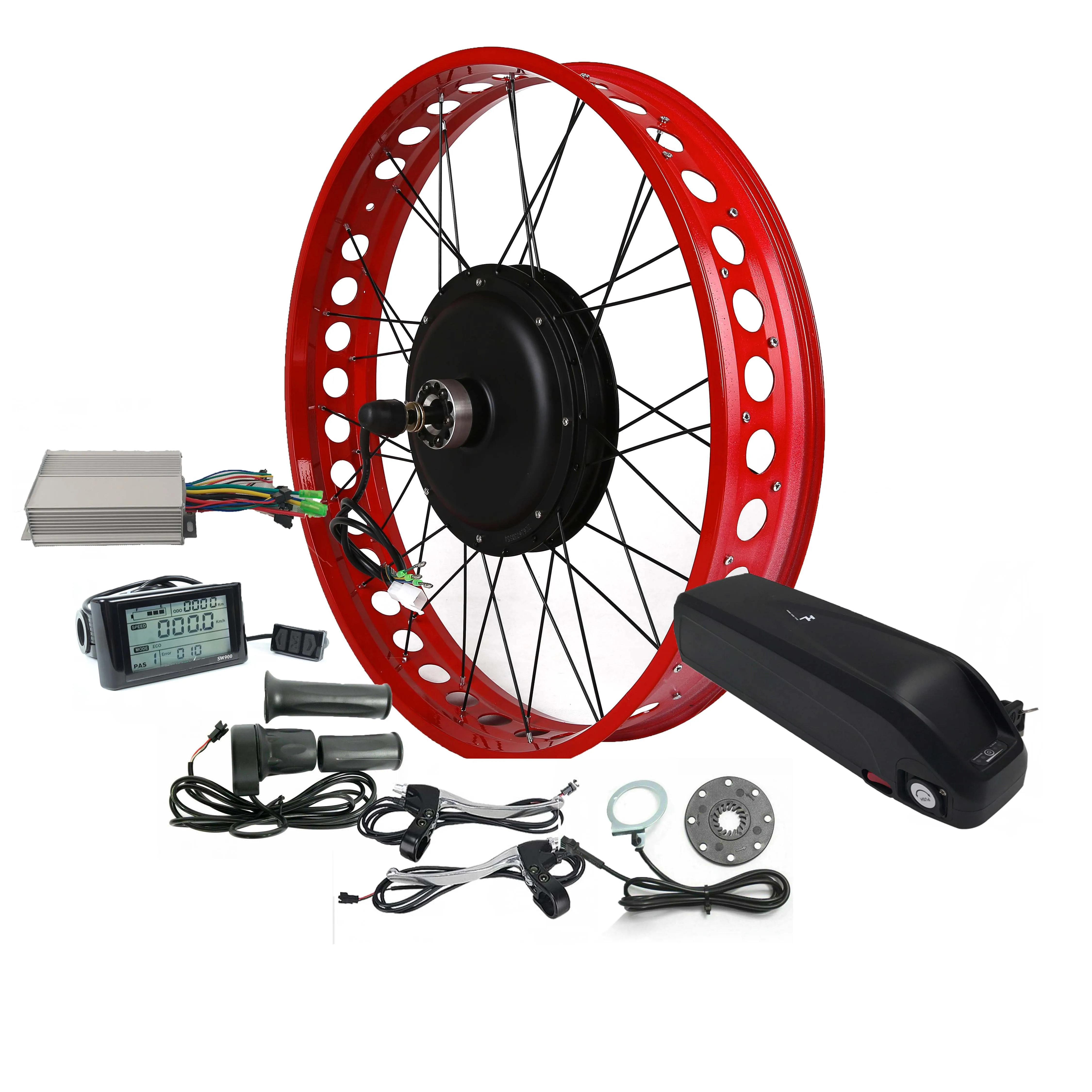 

Fat Tyre Snow Beach Ebike Conversion Kit 48v 1000w Ebike Motor Rear Wheel