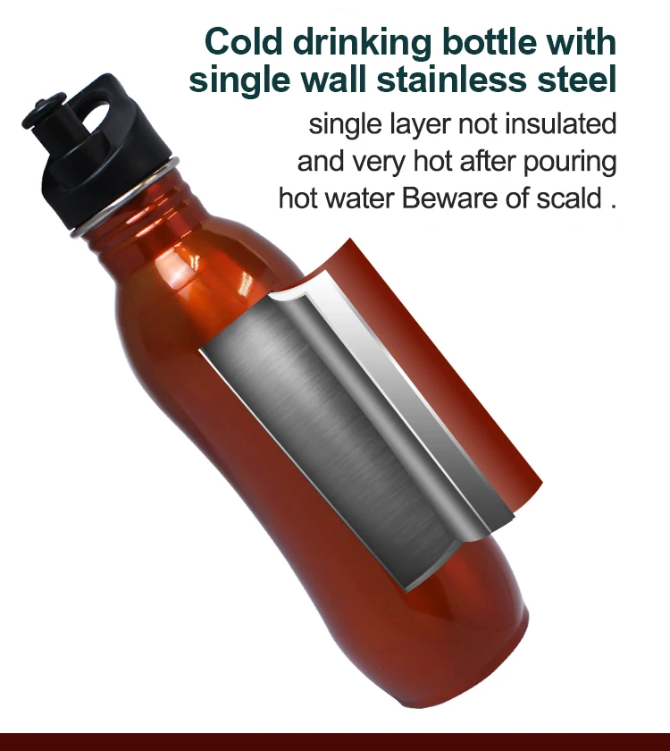 OEM stainless steel running water bottle sport water bottle with straw lid