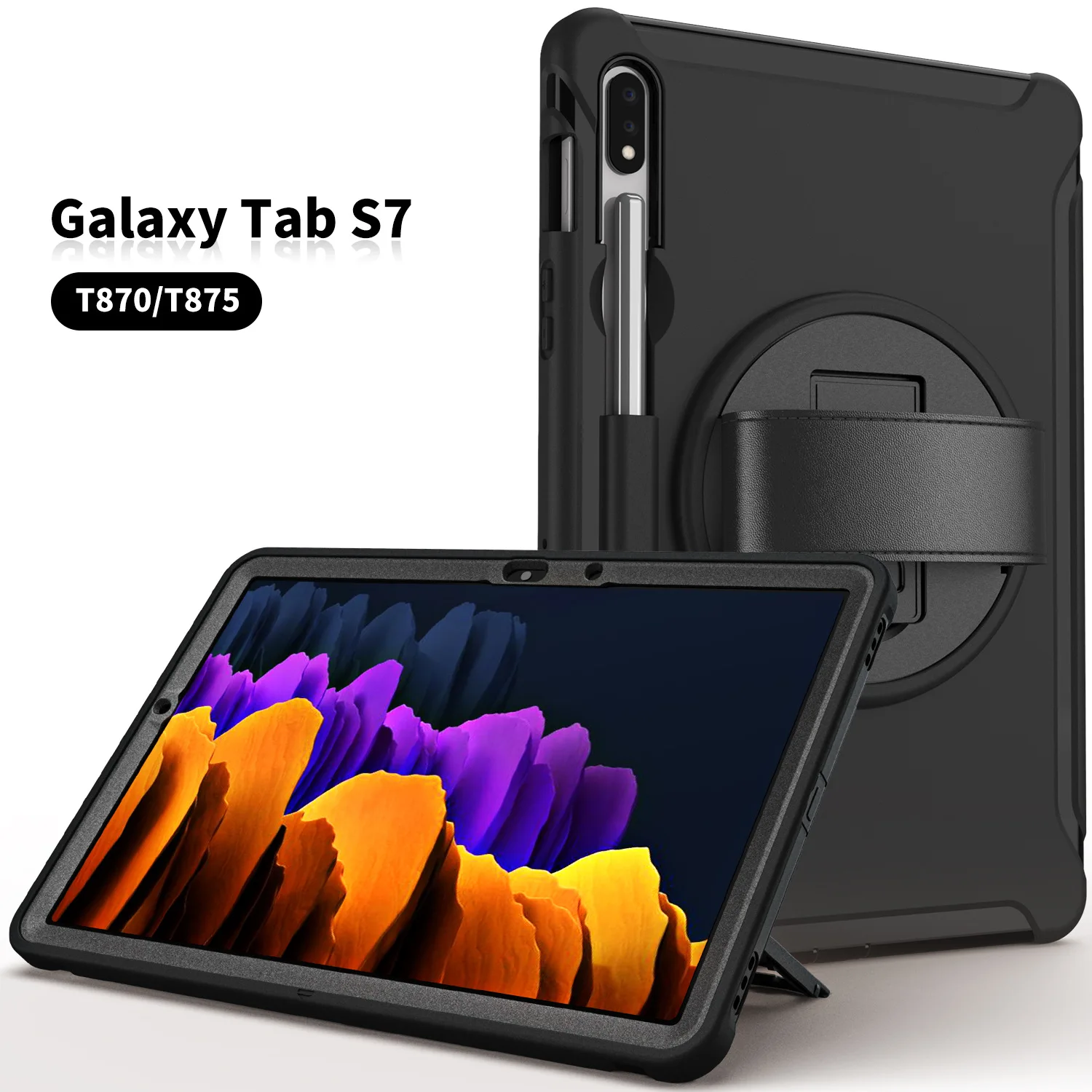 

Anti-Drop Kickstand Heavy Duty Hybrid Protective Tablet Case For Samsung Galaxy Tab S7 11inch T870 T875, 6 colors